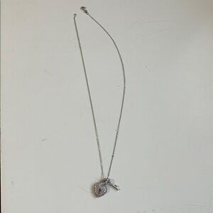 Silver Heart/Key  Pendant Necklace